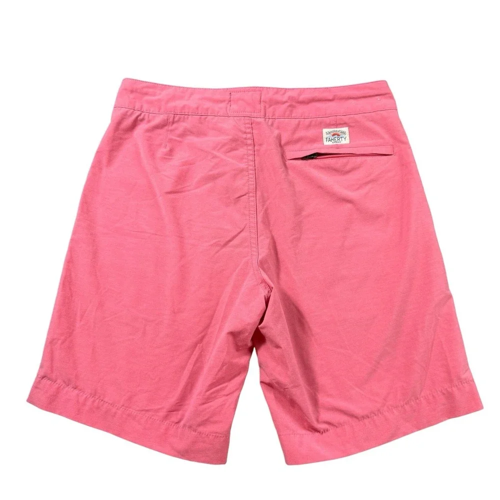 Faherty Light Red Performance All Day Mens Drawstring Short 28